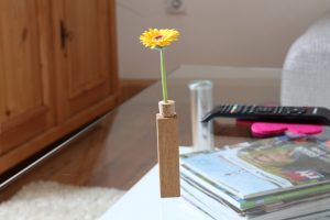 Blümla als kleines Geschenk im Wohnzimmer